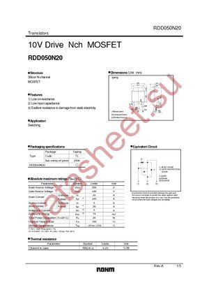 RDD050N20TL datasheet  